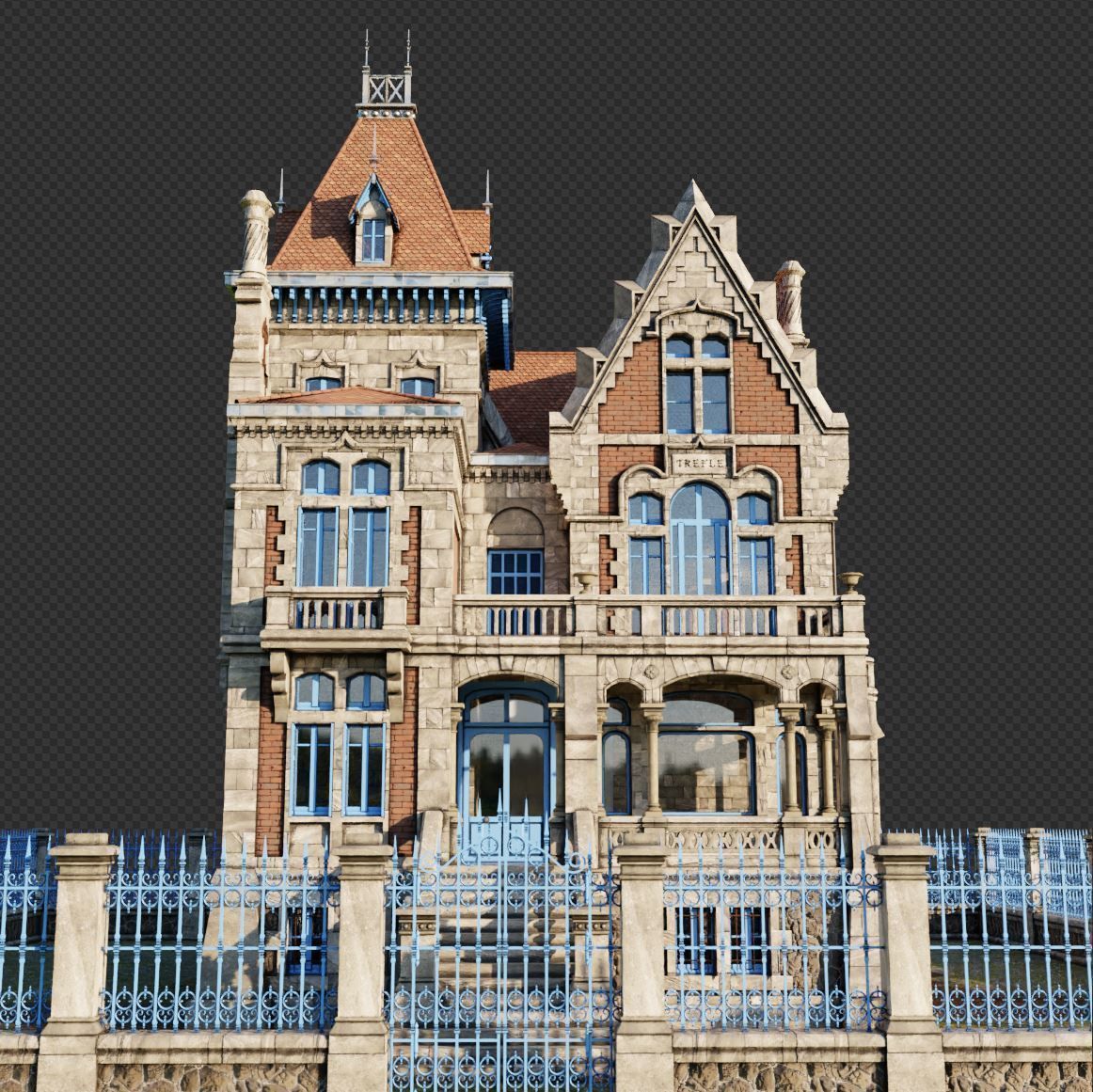 Haunted Neo Gothic Mansion 3D model_37