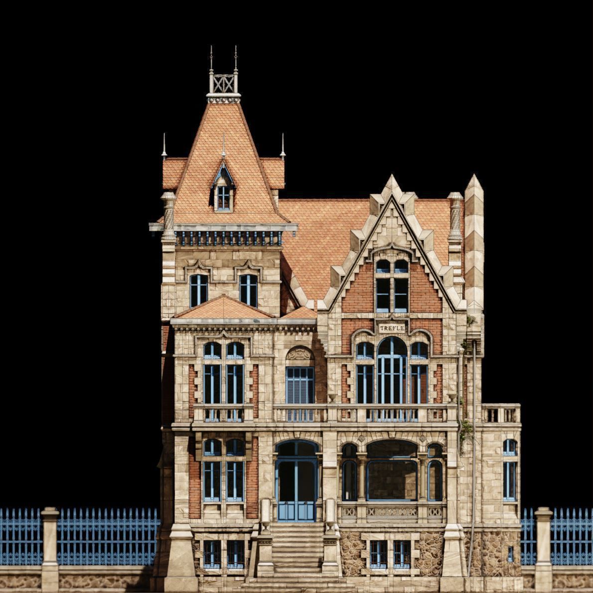 Haunted Neo Gothic Mansion 3D model_25