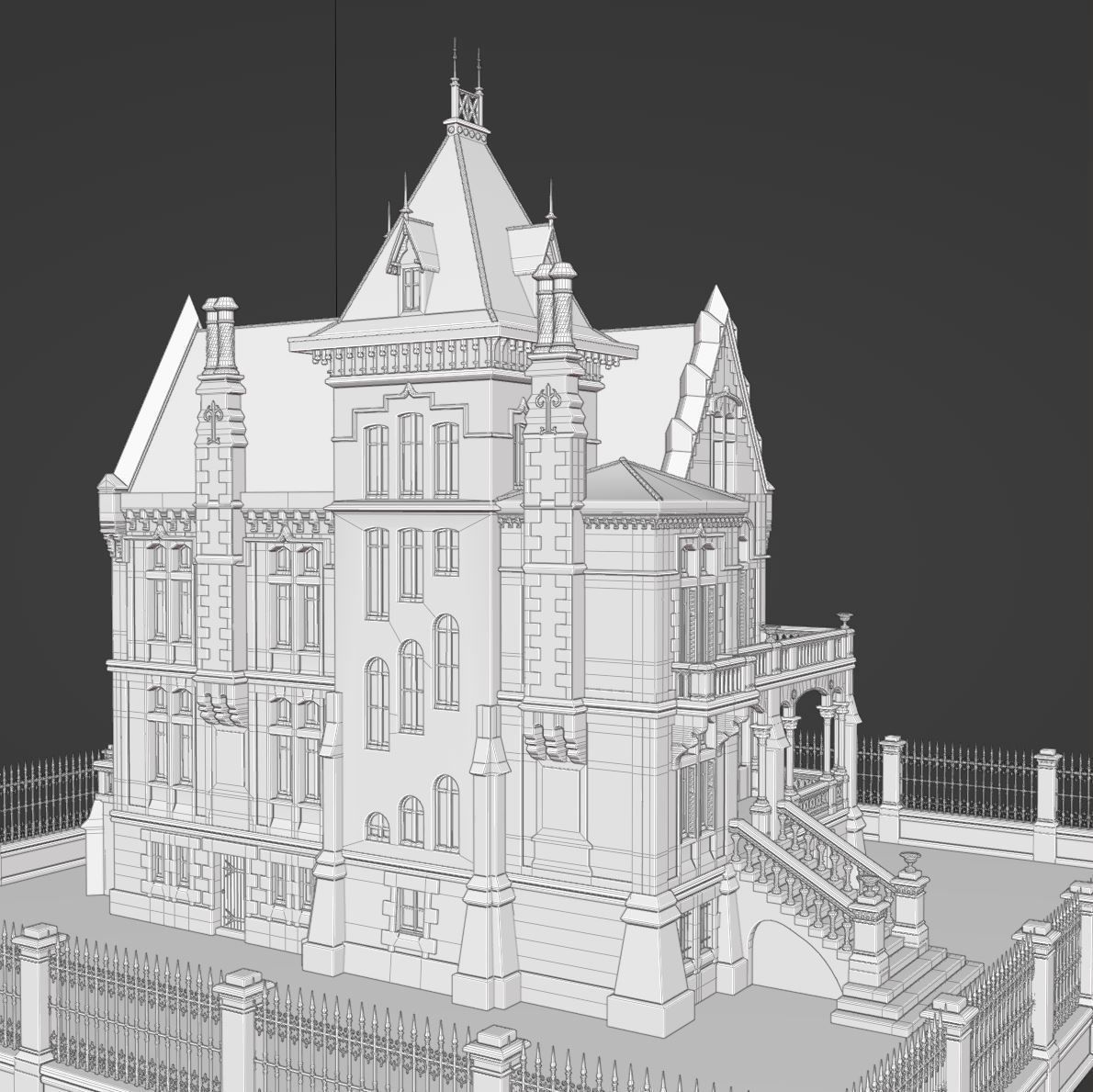 Haunted Neo Gothic Mansion 3D model_28