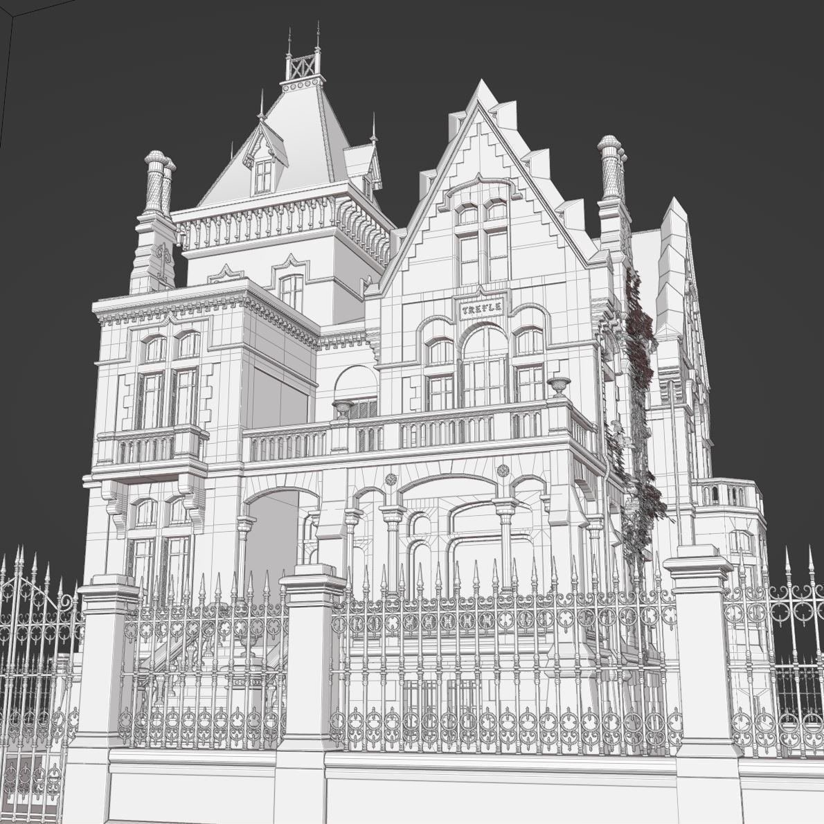 Haunted Neo Gothic Mansion 3D model_29