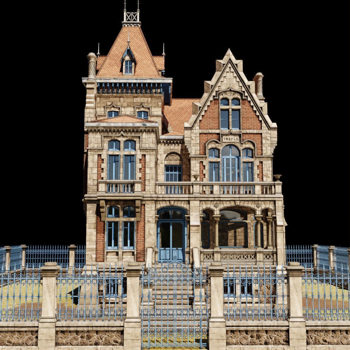 Haunted Neo Gothic Mansion 3D model_12