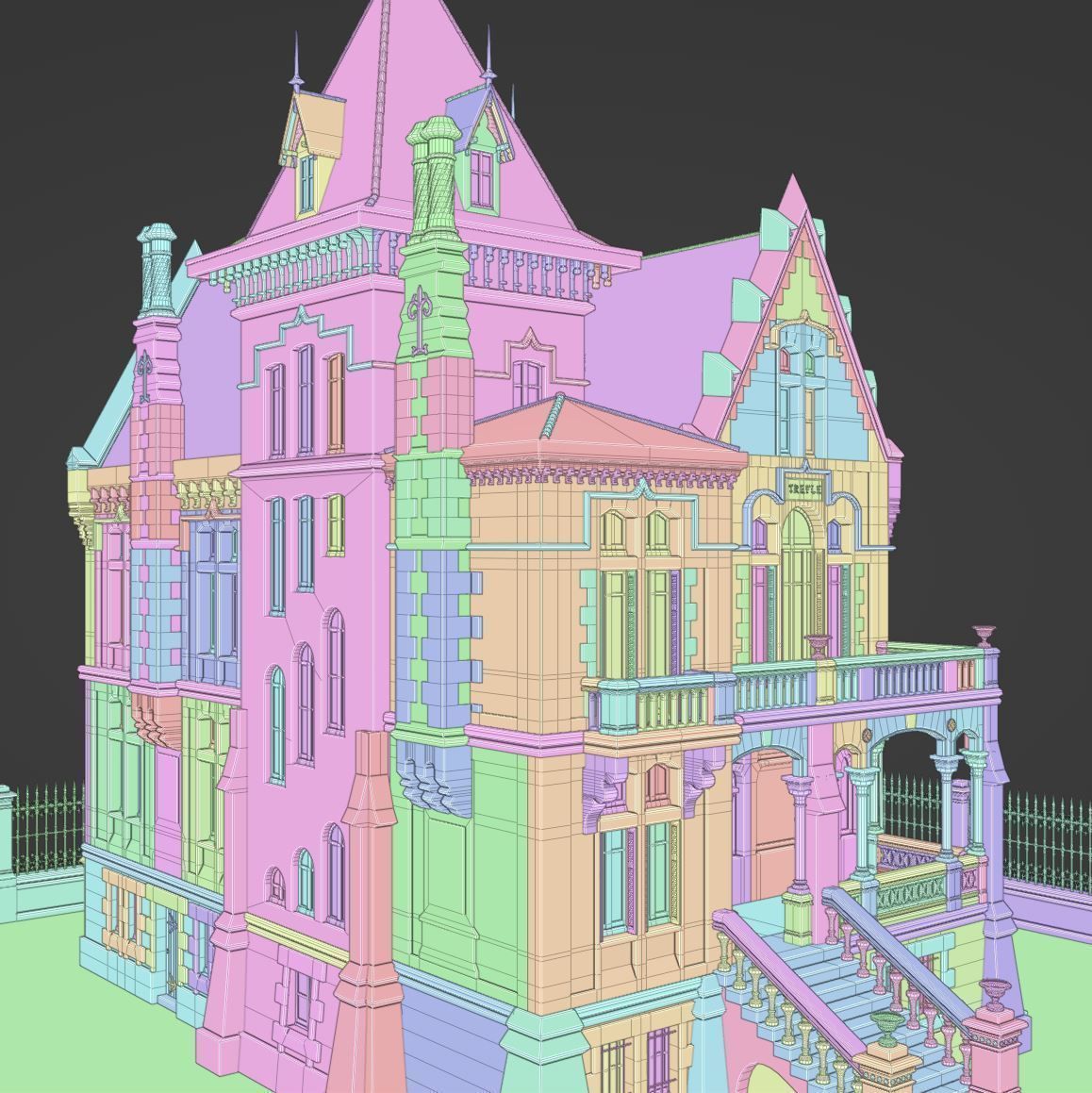 Haunted Neo Gothic Mansion 3D model_35