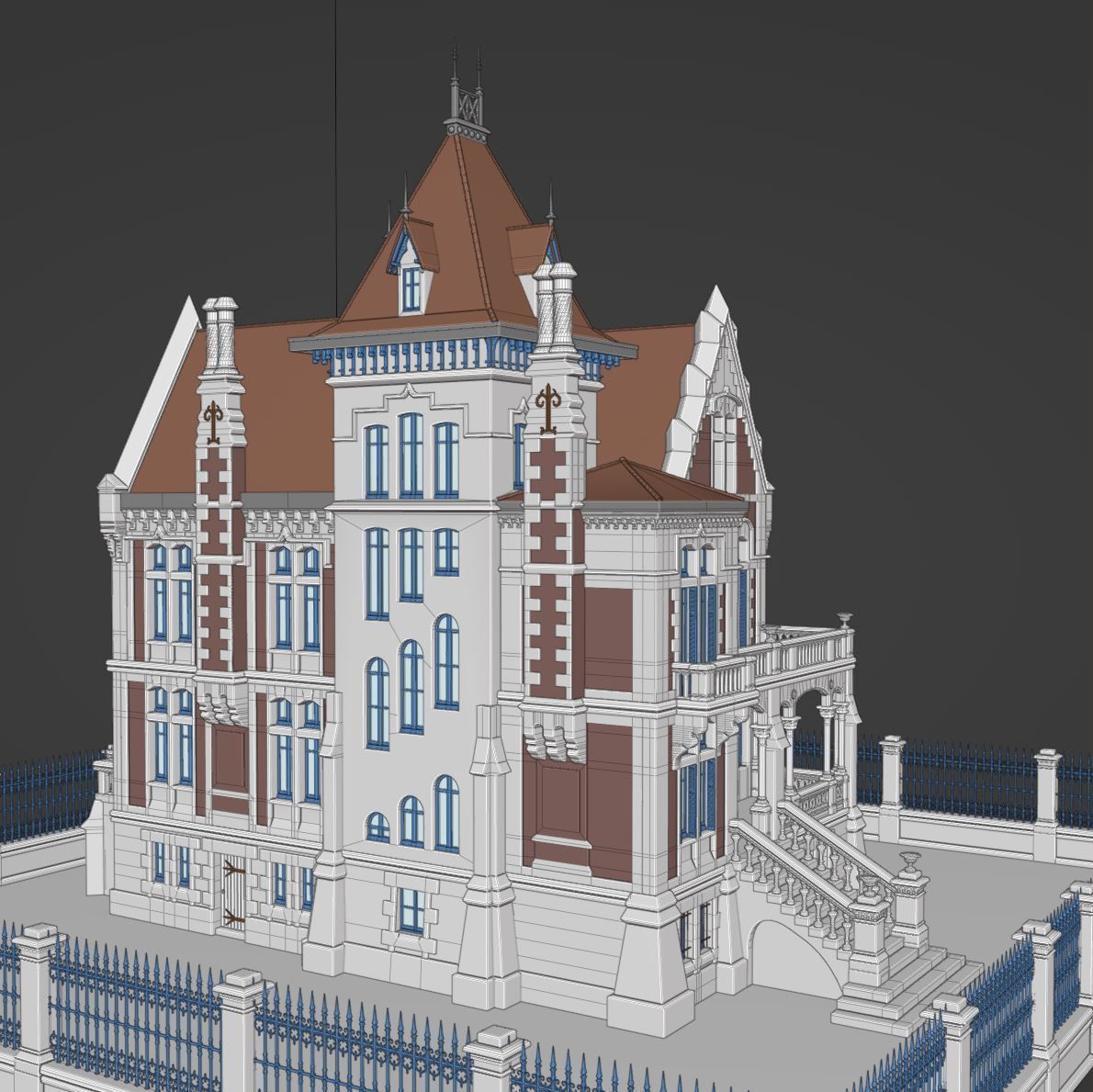 Haunted Neo Gothic Mansion 3D model_31