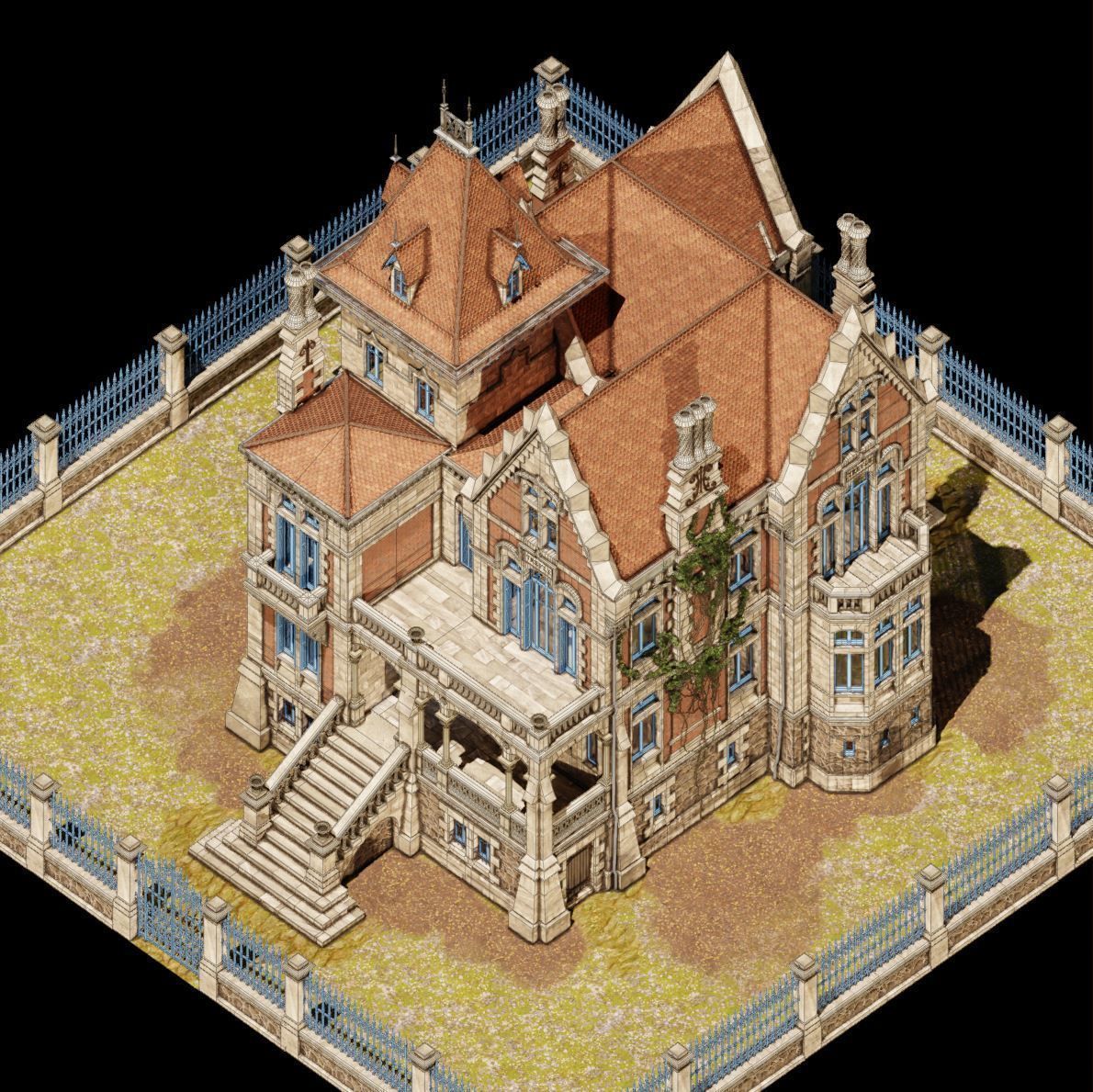 Haunted Neo Gothic Mansion 3D model_7