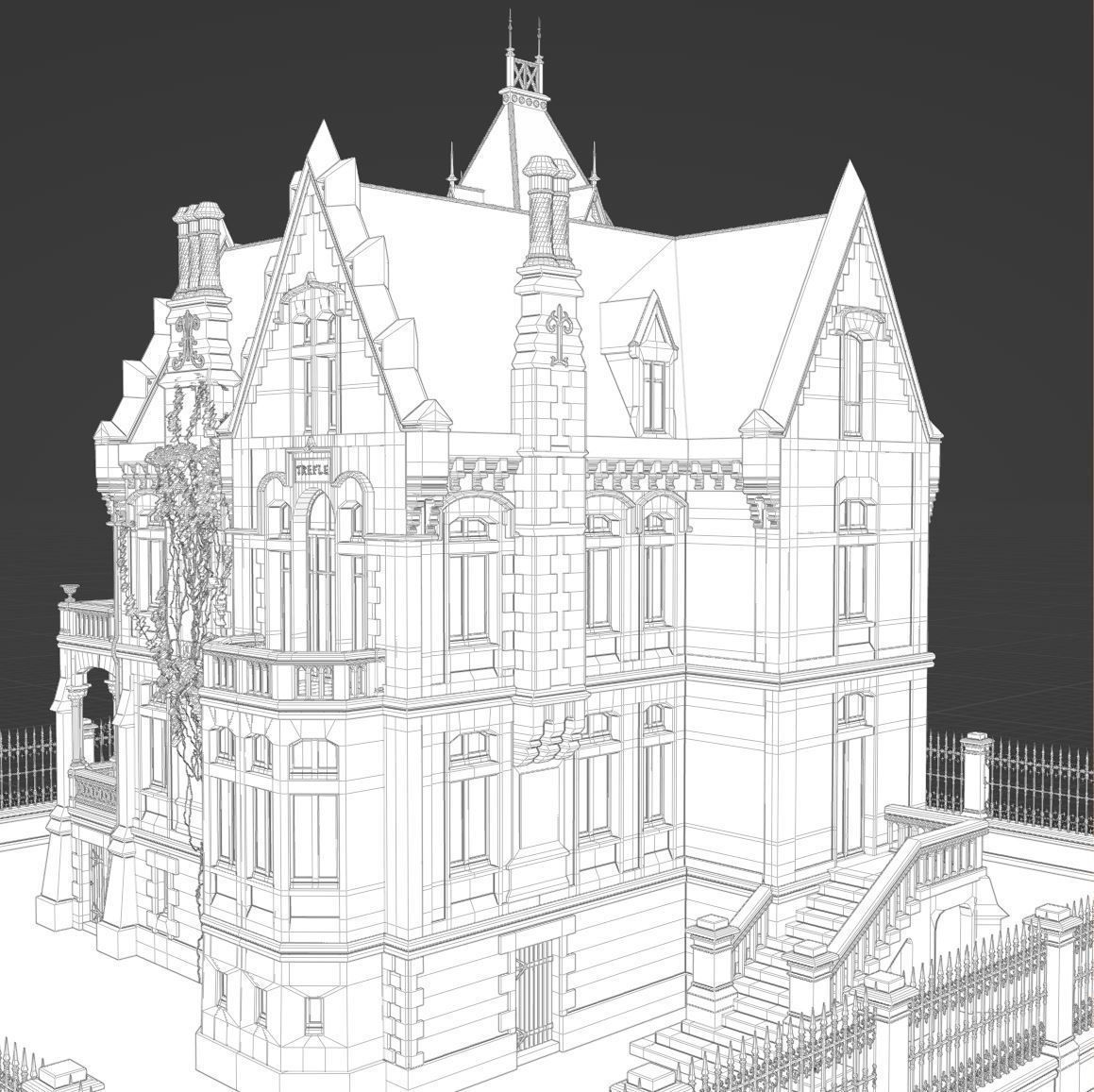 Haunted Neo Gothic Mansion 3D model_15