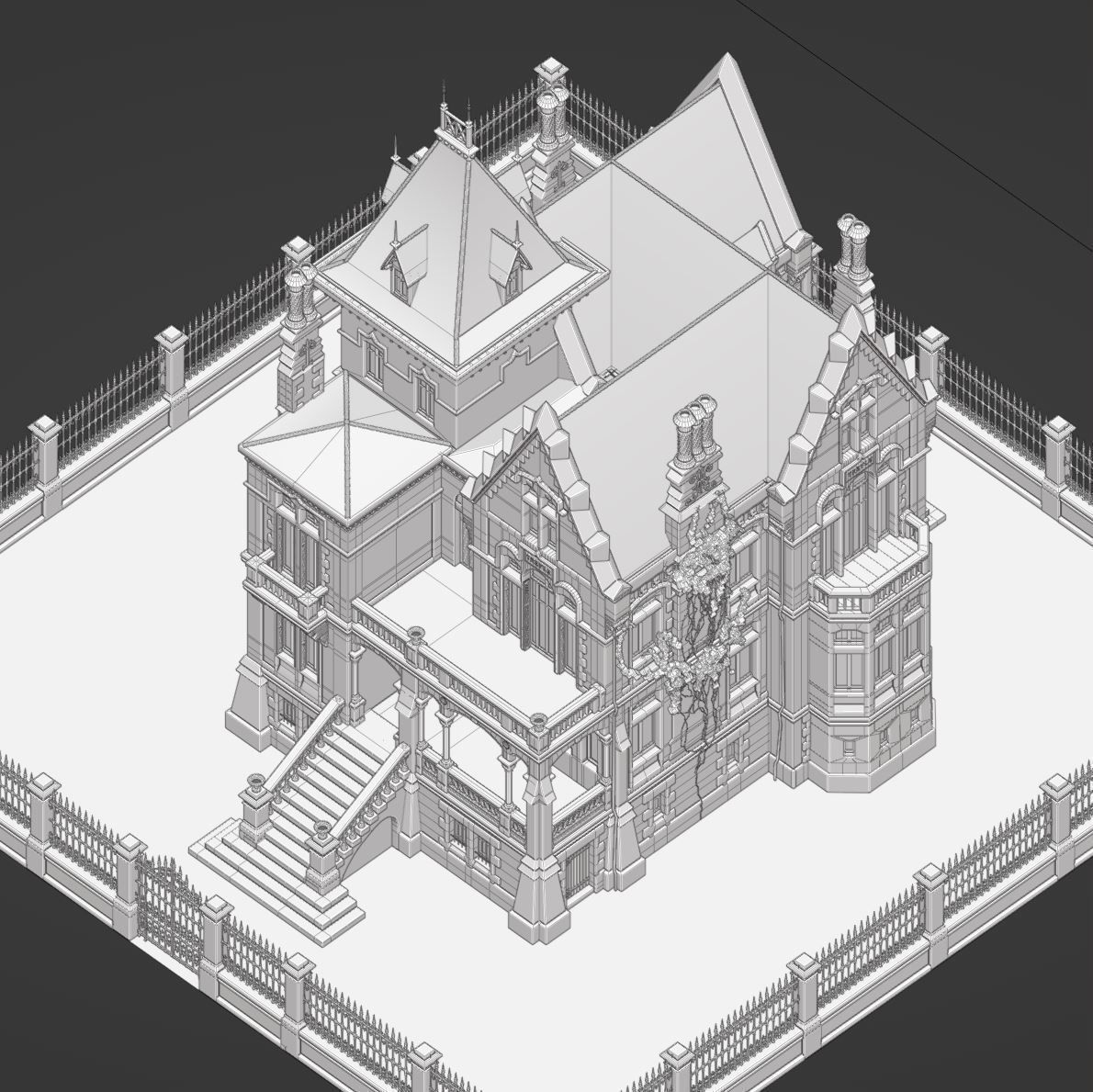 Haunted Neo Gothic Mansion 3D model_8