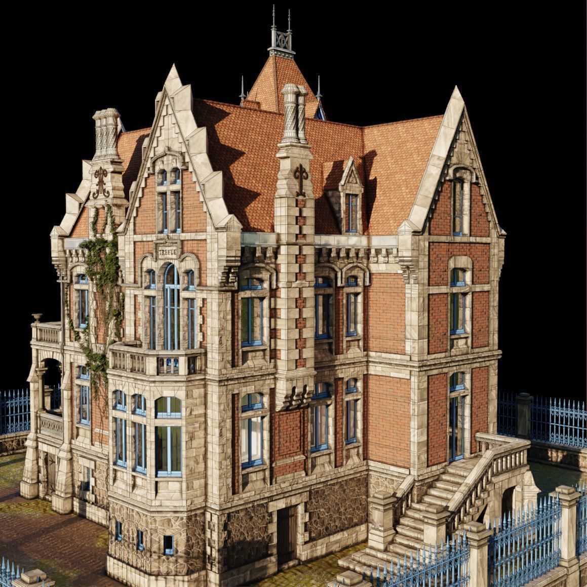 Haunted Neo Gothic Mansion 3D model_14