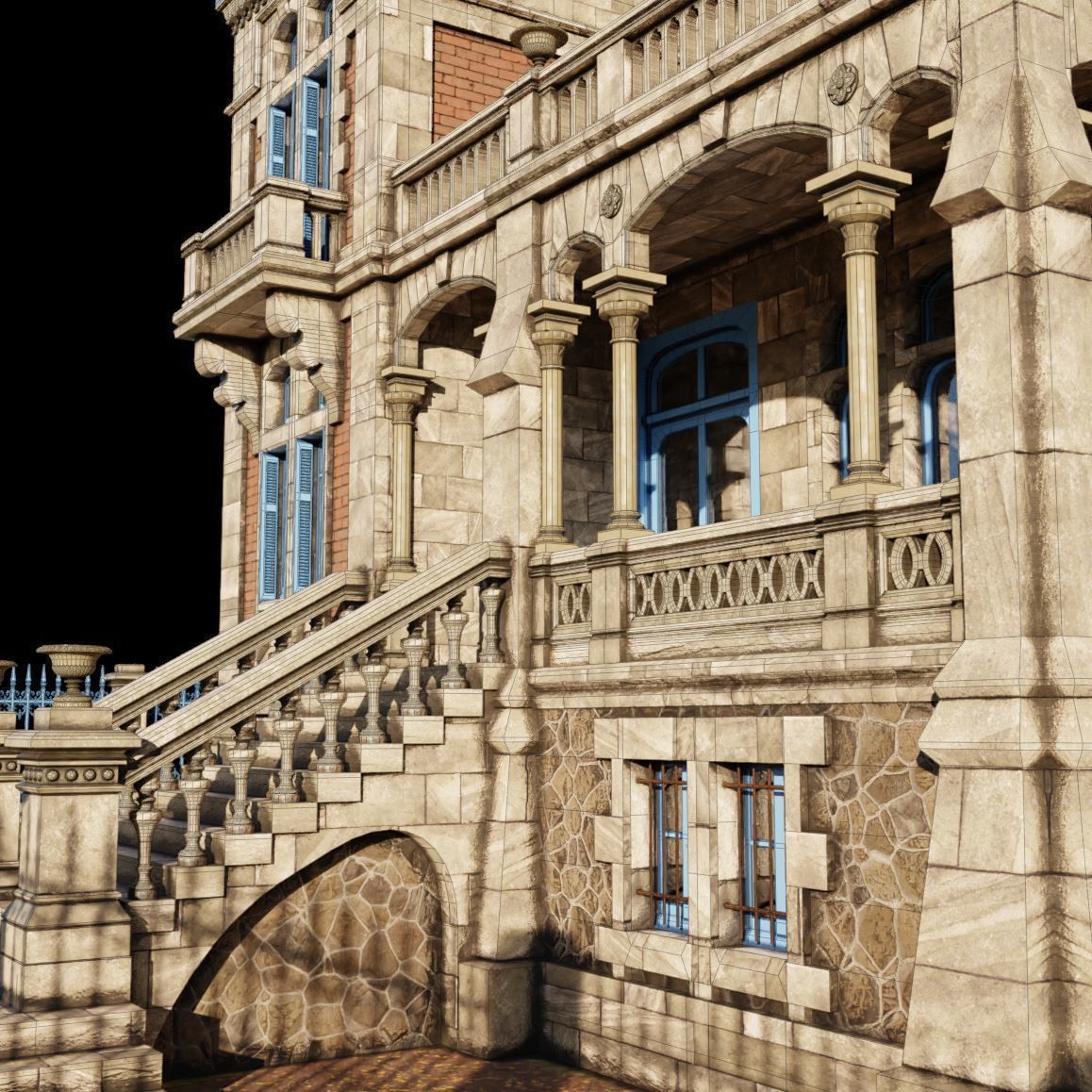 Haunted Neo Gothic Mansion 3D model_16