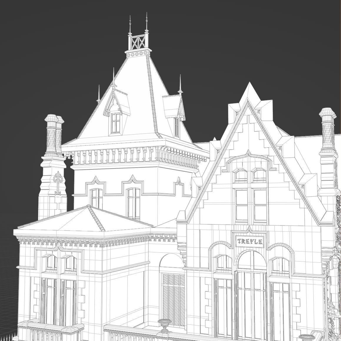 Haunted Neo Gothic Mansion 3D model_19