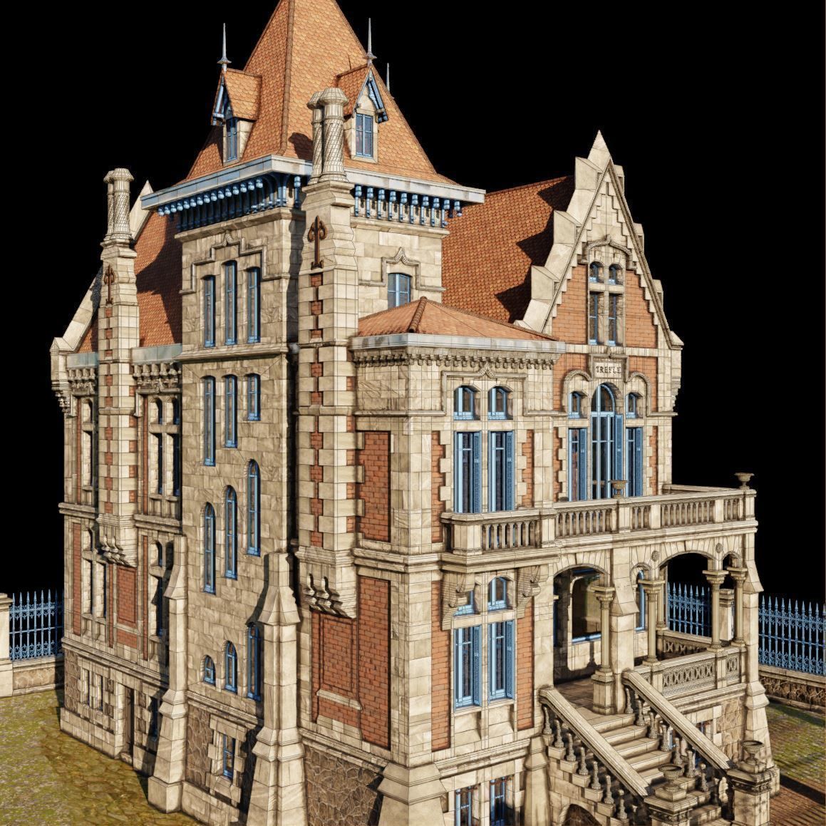 Haunted Neo Gothic Mansion 3D model_20