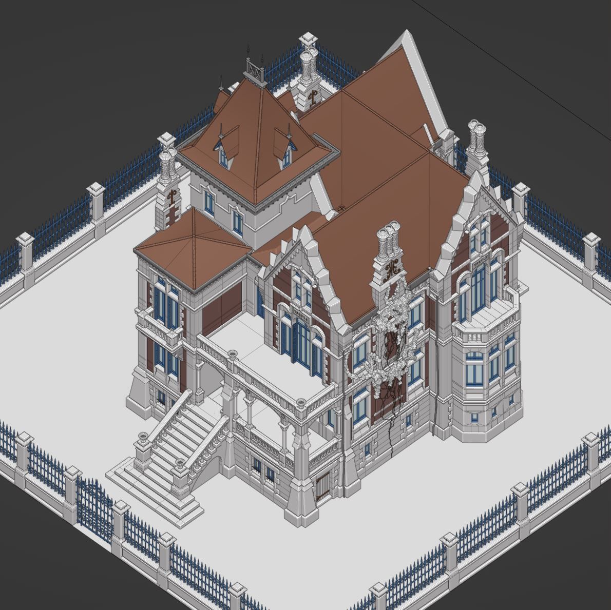 Haunted Neo Gothic Mansion 3D model_34