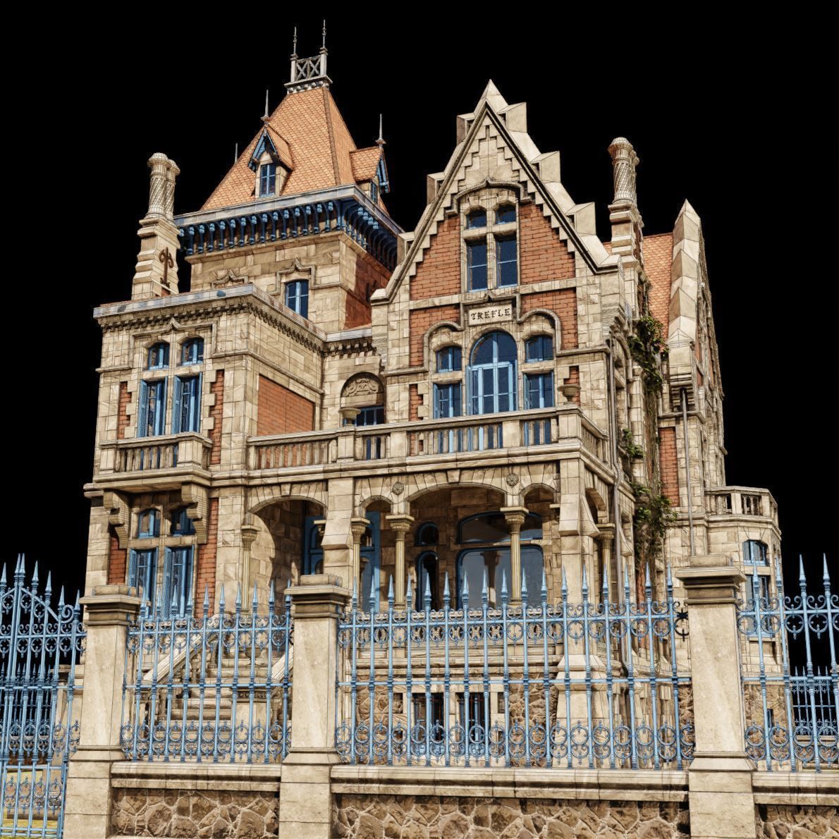 Haunted Neo Gothic Mansion 3D model_24