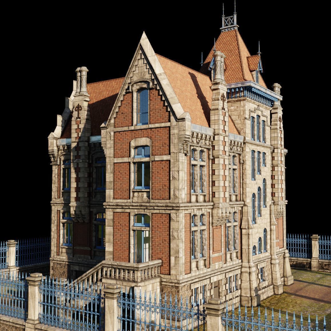 Haunted Neo Gothic Mansion 3D model_10