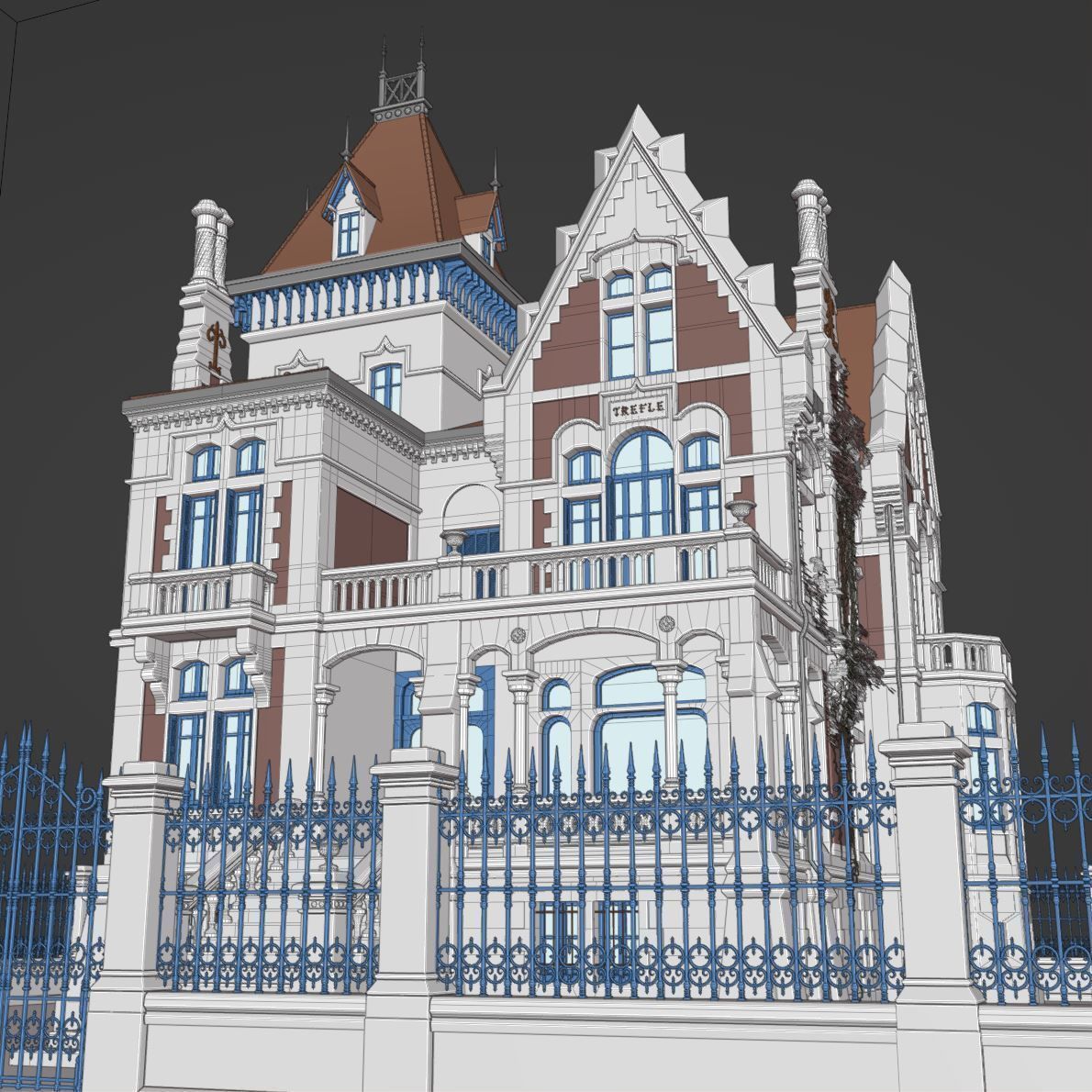 Haunted Neo Gothic Mansion 3D model_32