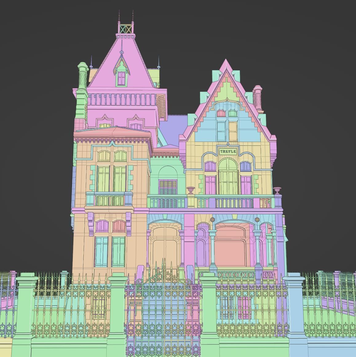 Haunted Neo Gothic Mansion 3D model_36