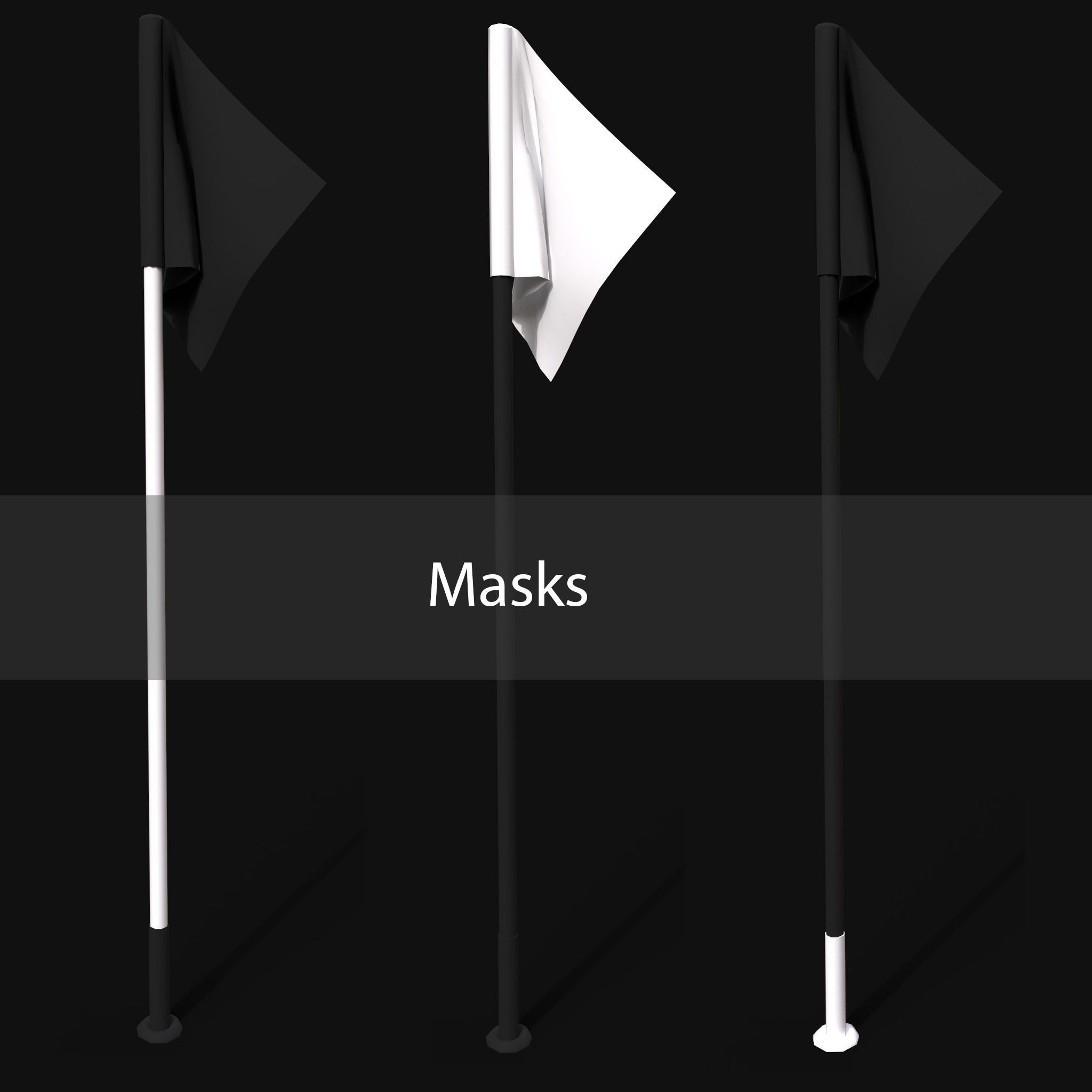 Corner Flag Low-poly 3D model_11