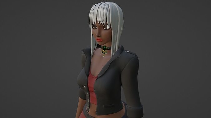 Stylized Girl Megan Low-poly 3D model