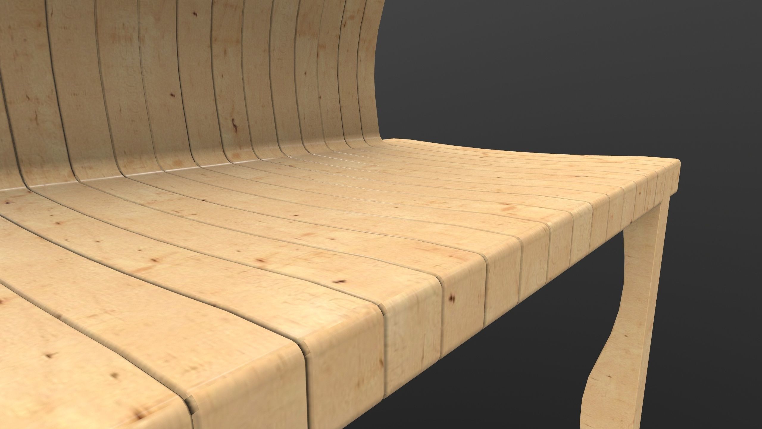 Modern Bench 3D Model AR VR  Low-poly 3D model_12