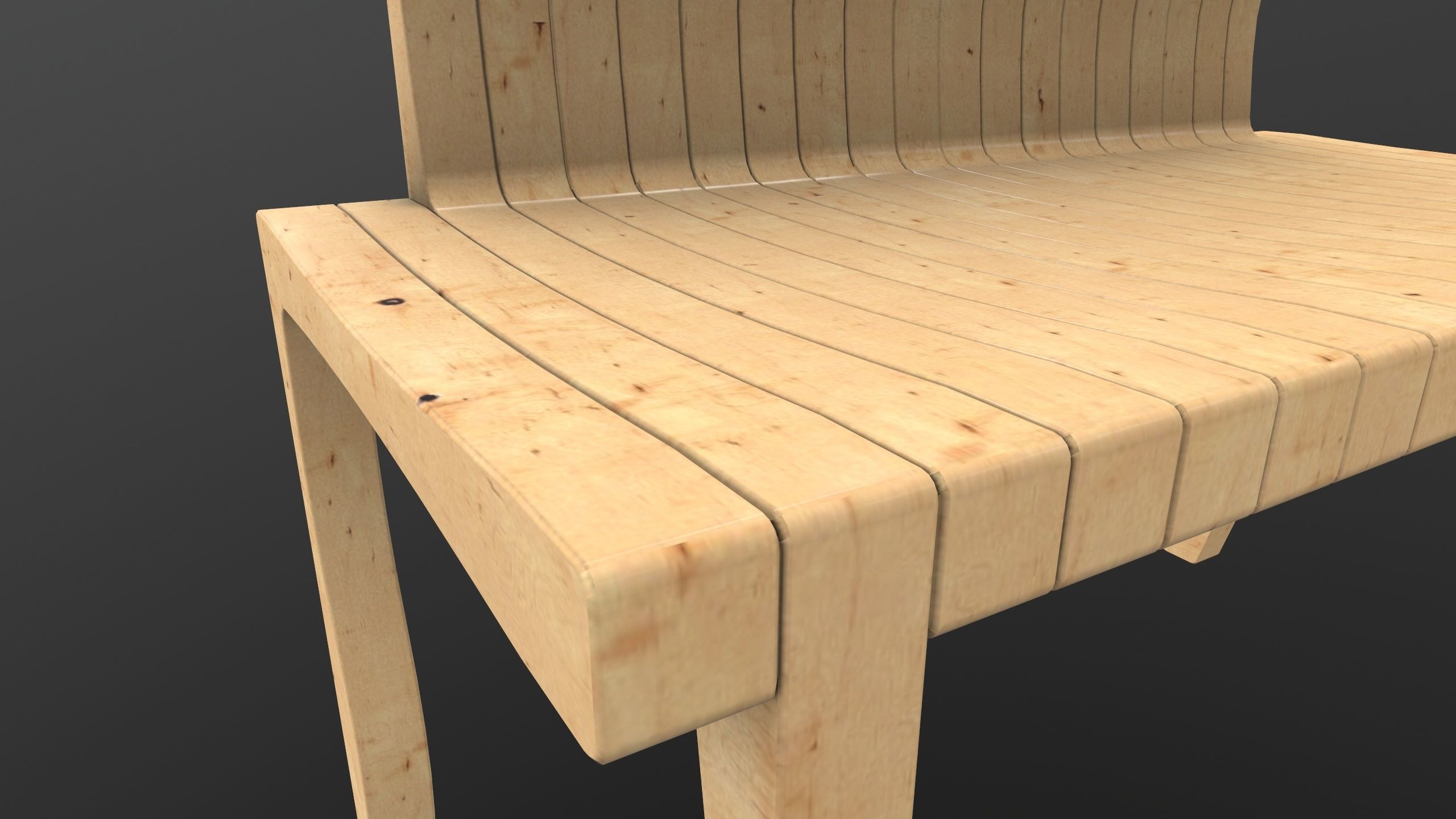 Modern Bench 3D Model AR VR  Low-poly 3D model_11