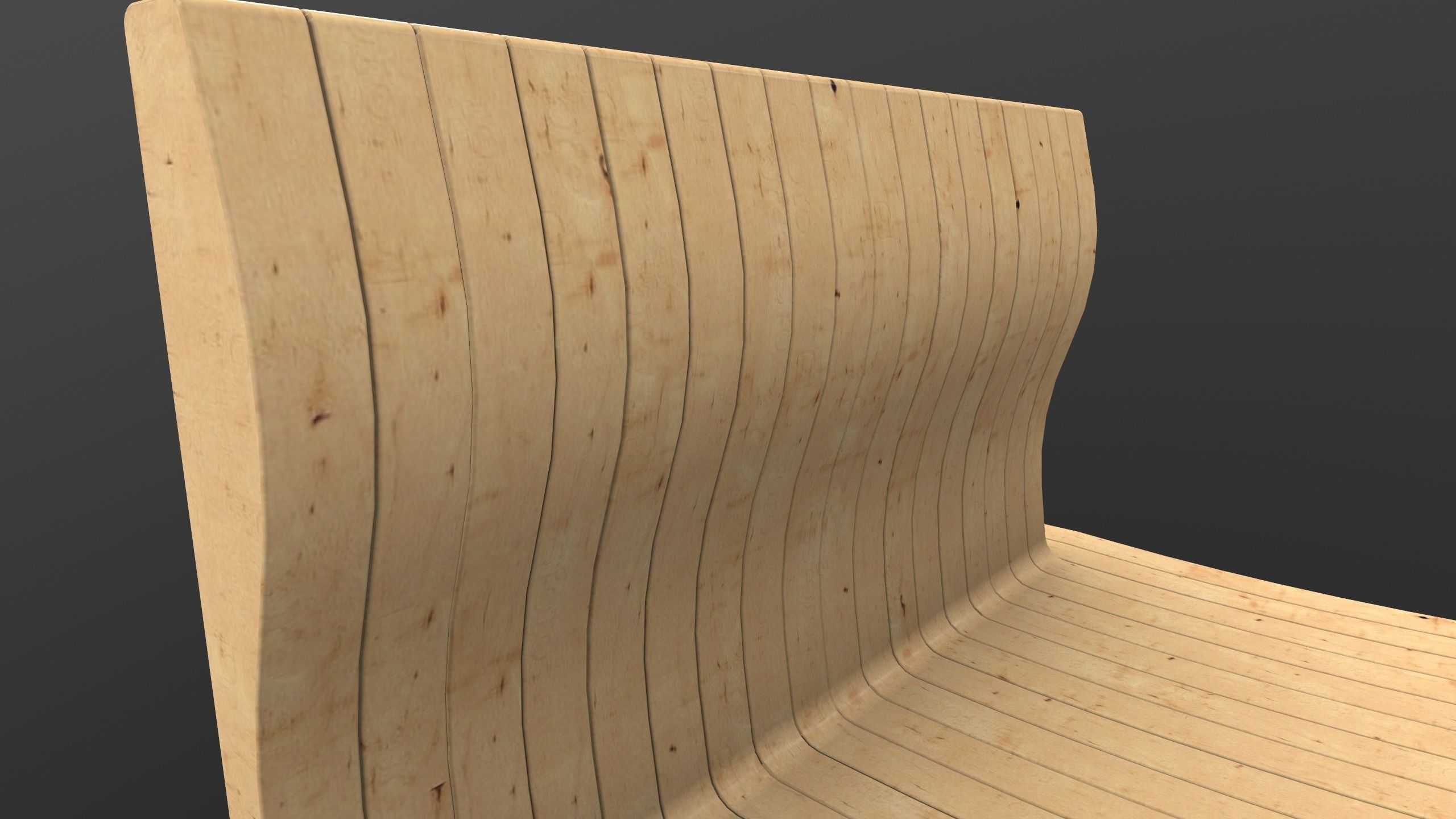 Modern Bench 3D Model AR VR  Low-poly 3D model_13