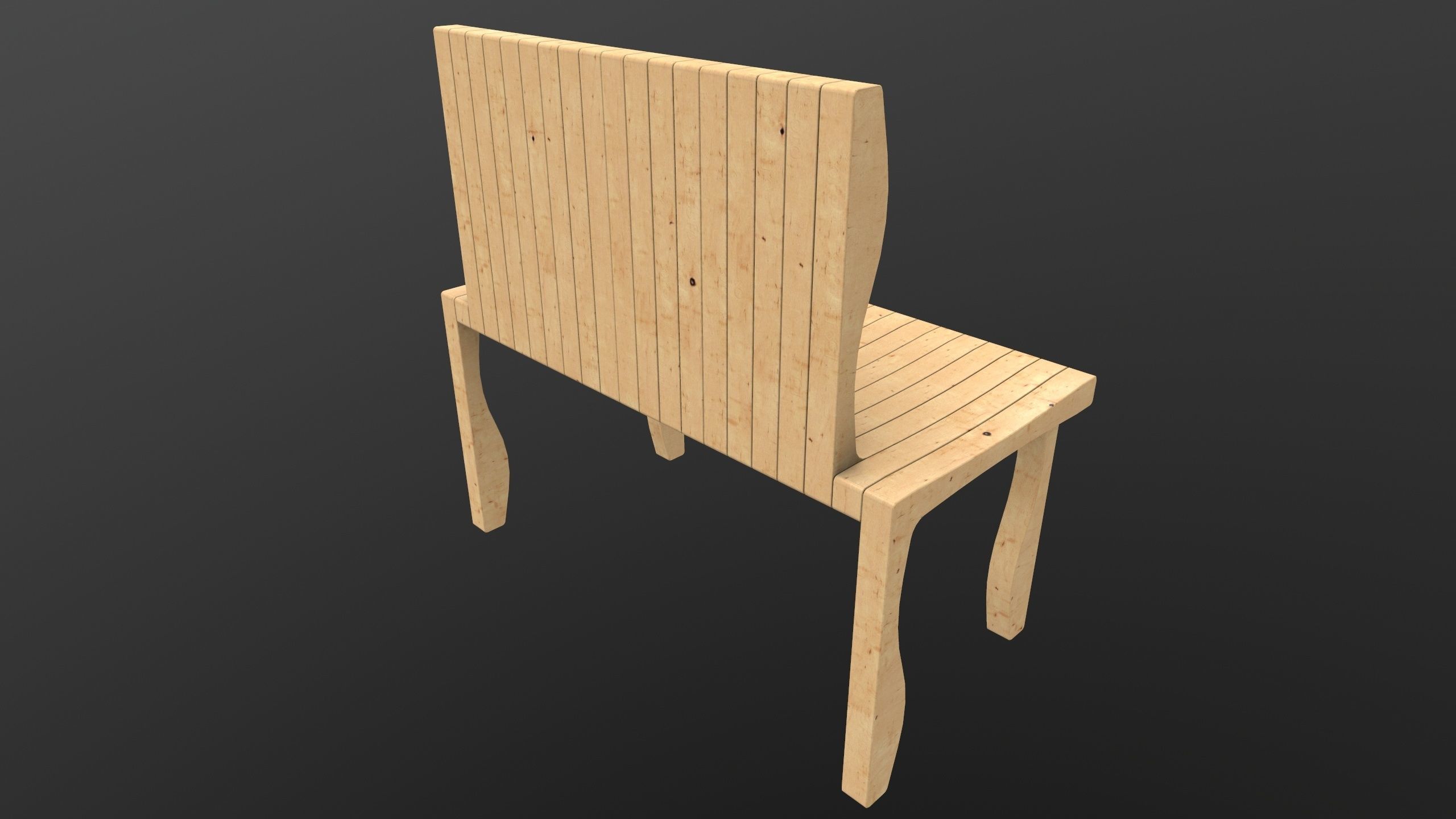 Modern Bench 3D Model AR VR  Low-poly 3D model_8