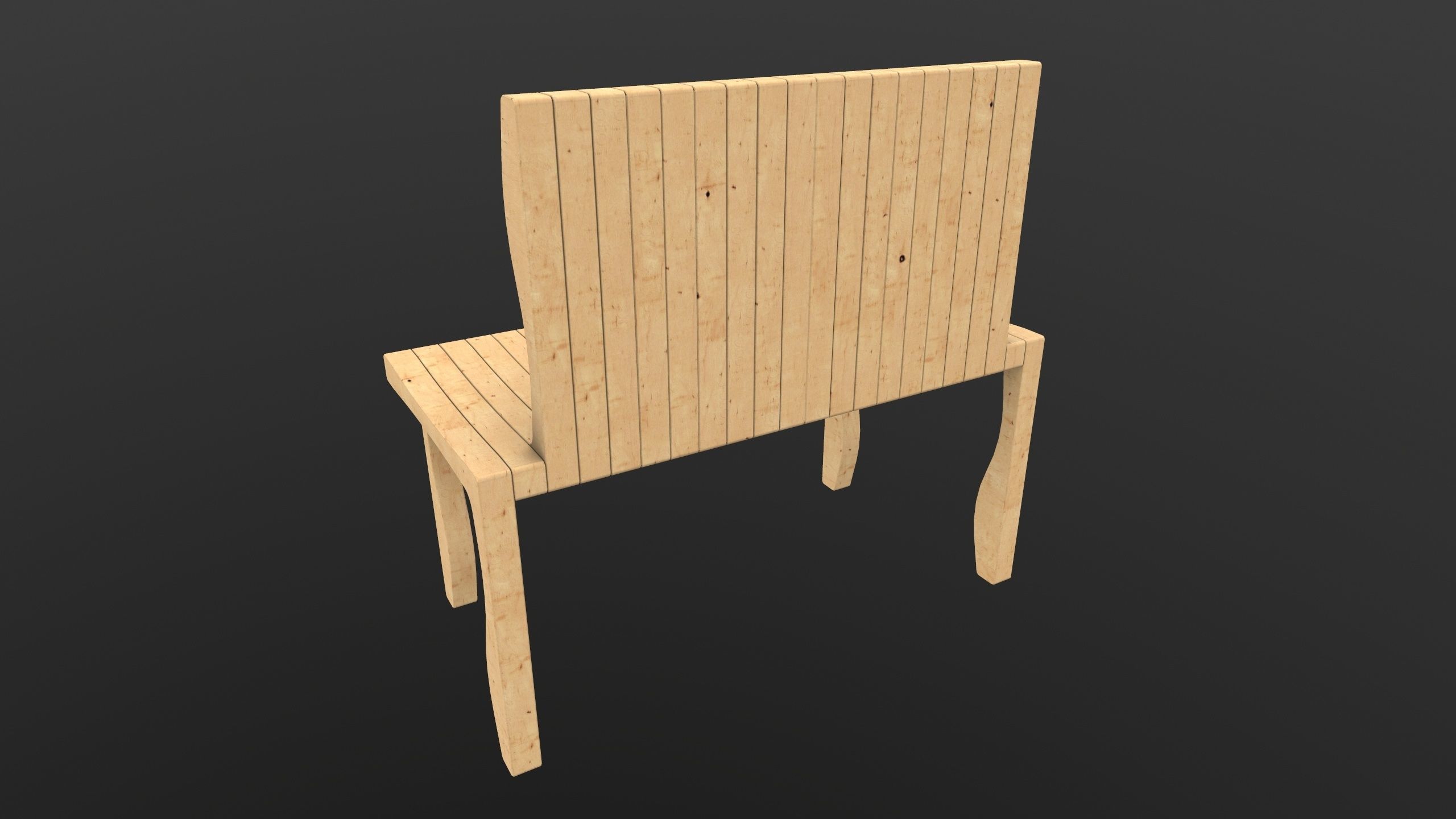 Modern Bench 3D Model AR VR  Low-poly 3D model_6