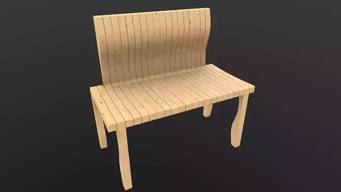 Modern Bench 3D Model AR VR 
