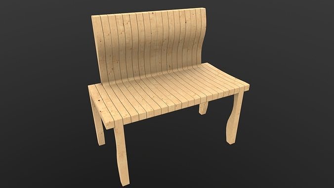 Modern Bench 3D Model AR VR  Low-poly 3D model