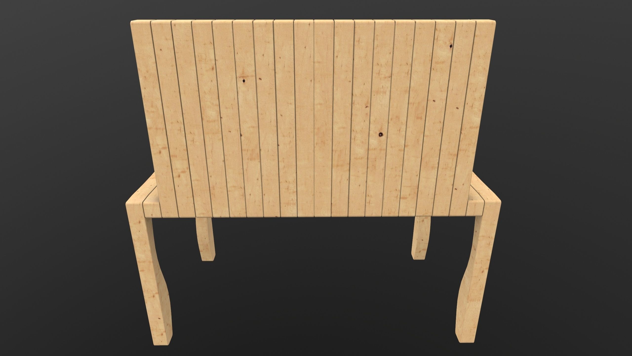 Modern Bench 3D Model AR VR  Low-poly 3D model_7