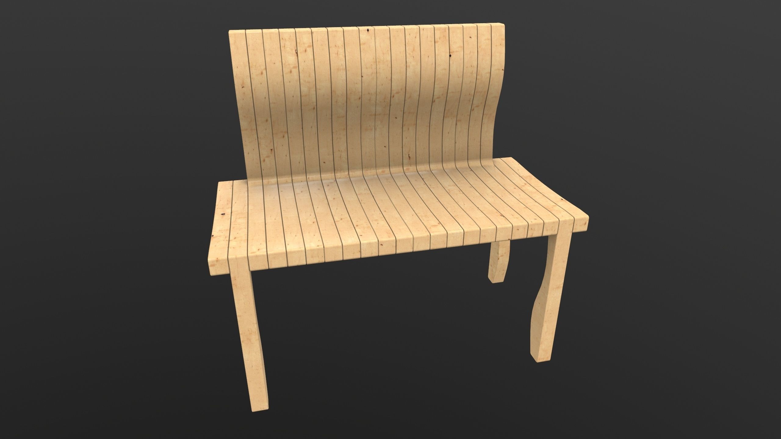 Modern Bench 3D Model AR VR  Low-poly 3D model_2