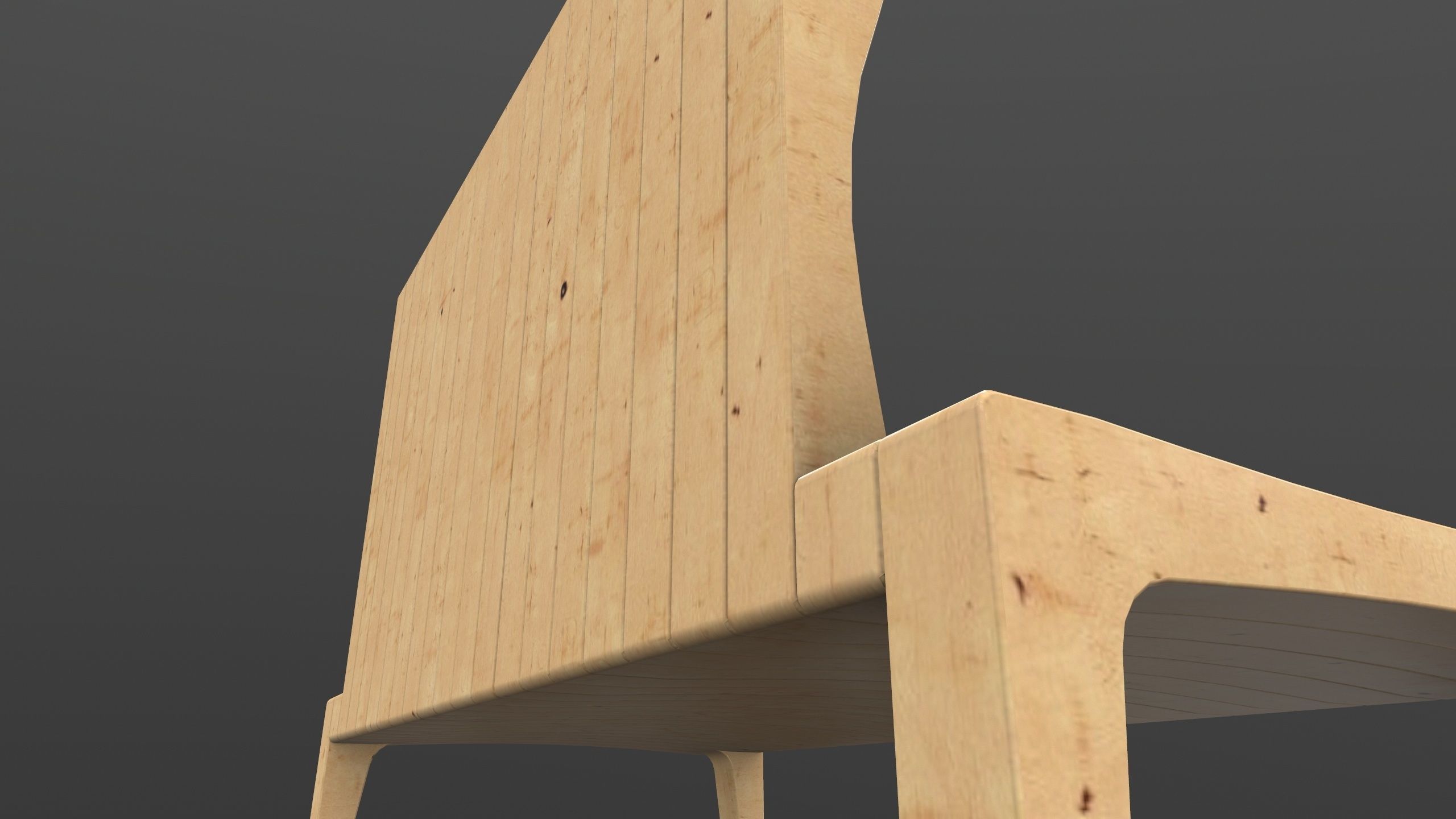Modern Bench 3D Model AR VR  Low-poly 3D model_14