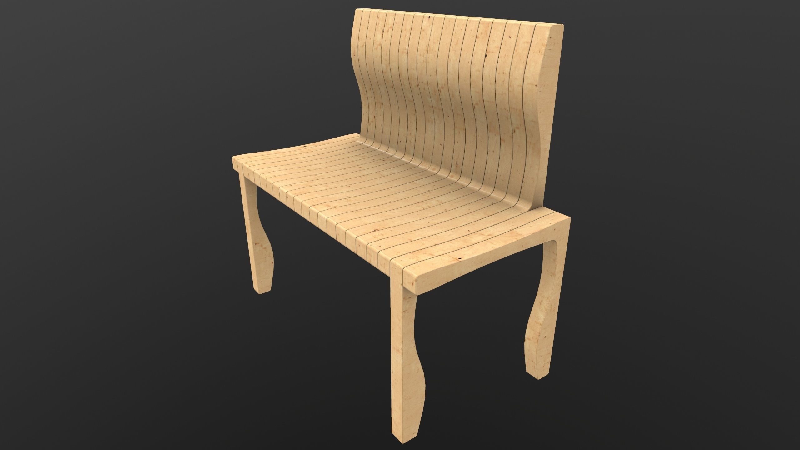 Modern Bench 3D Model AR VR  Low-poly 3D model_4