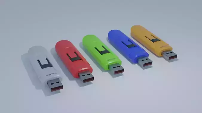 USB Flash Drive 4K Low-poly 3D model