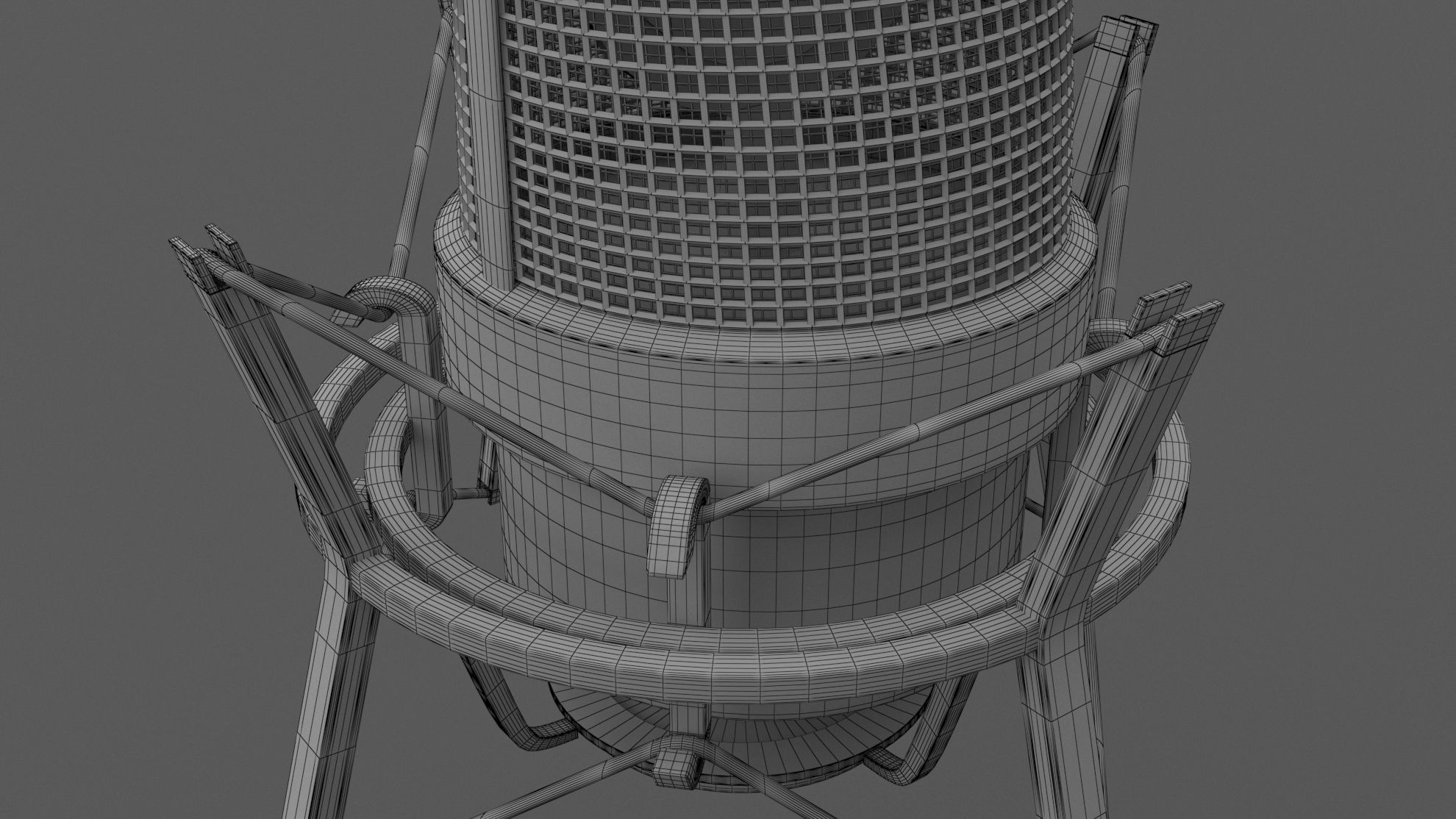 Neumann TLM 49 Microphone with Stand 3D model_8