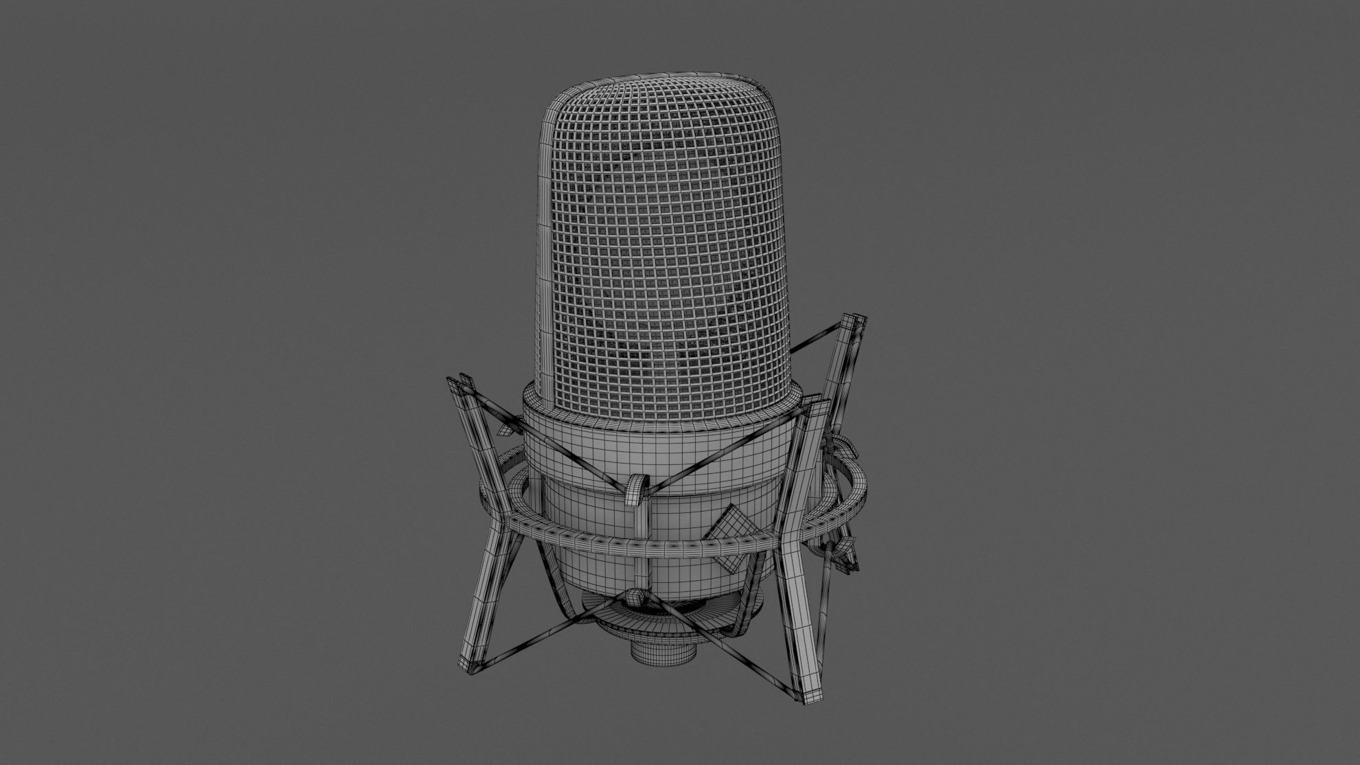 Neumann TLM 49 Microphone with Stand 3D model_6