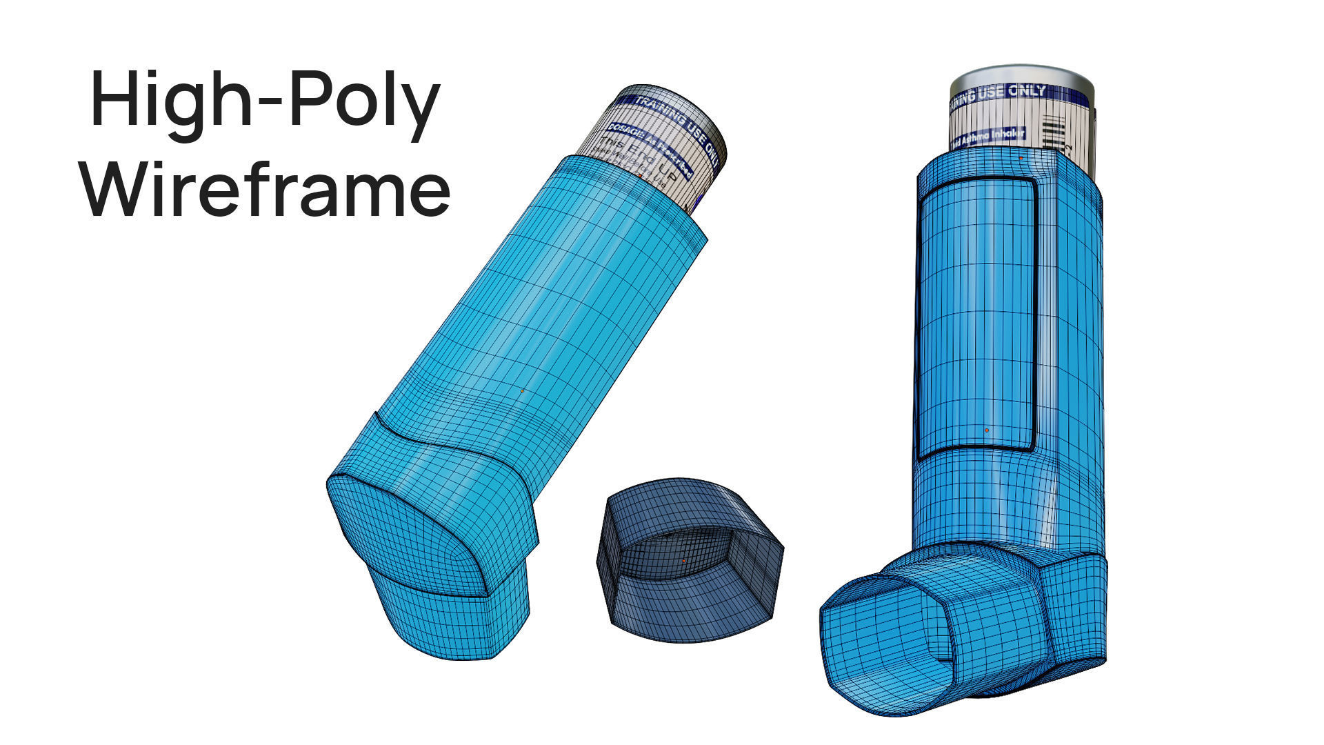 Asthma Inhaler Low-poly 3D model_2