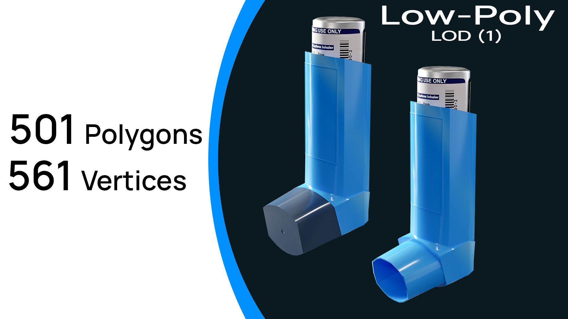 Asthma Inhaler Low-poly 3D model_5