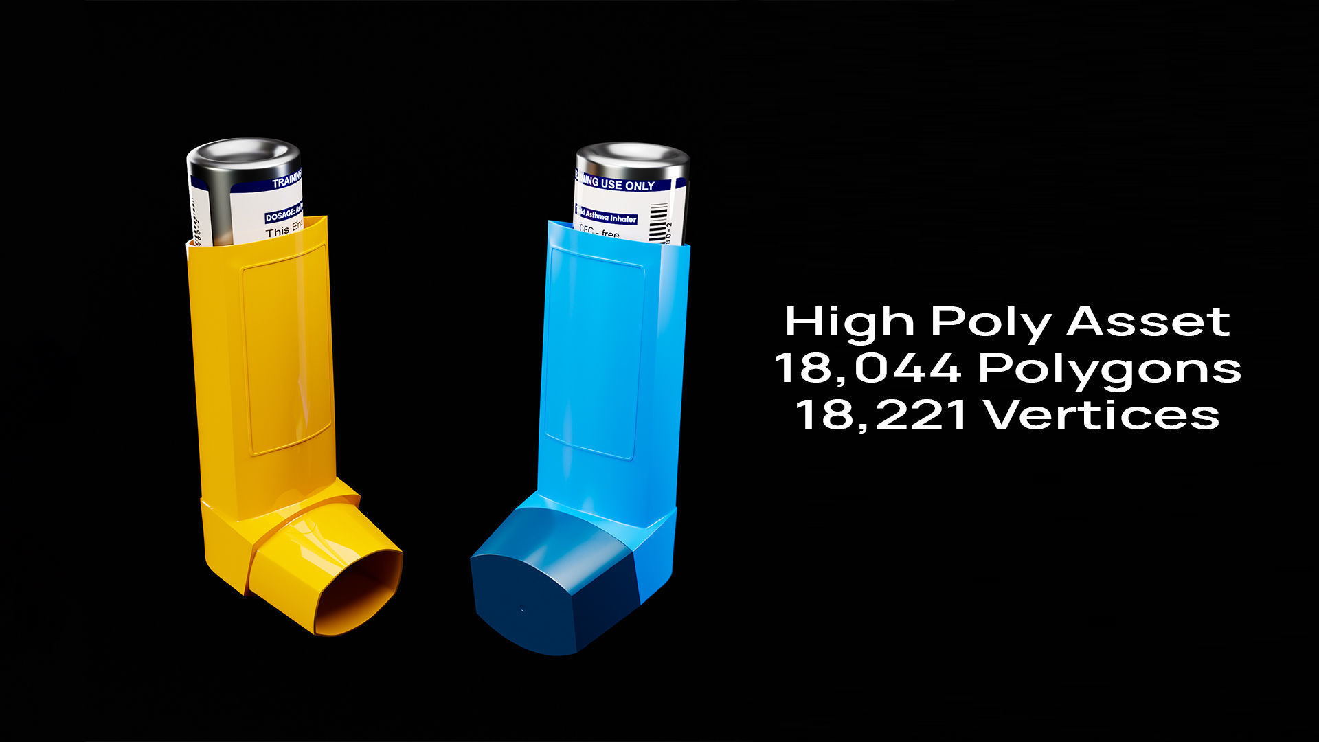 Asthma Inhaler Low-poly 3D model_1