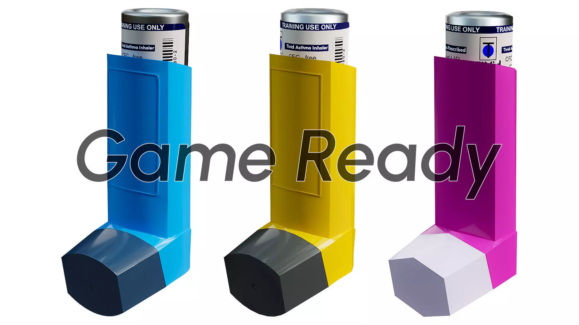Asthma Inhaler Low-poly 3D model_0