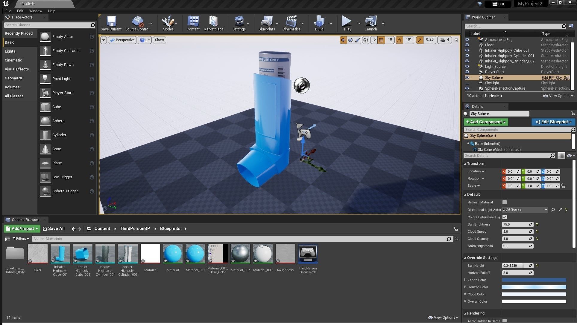 Asthma Inhaler Low-poly 3D model_13
