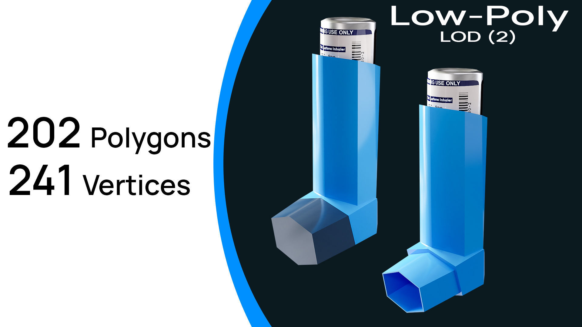 Asthma Inhaler Low-poly 3D model_9