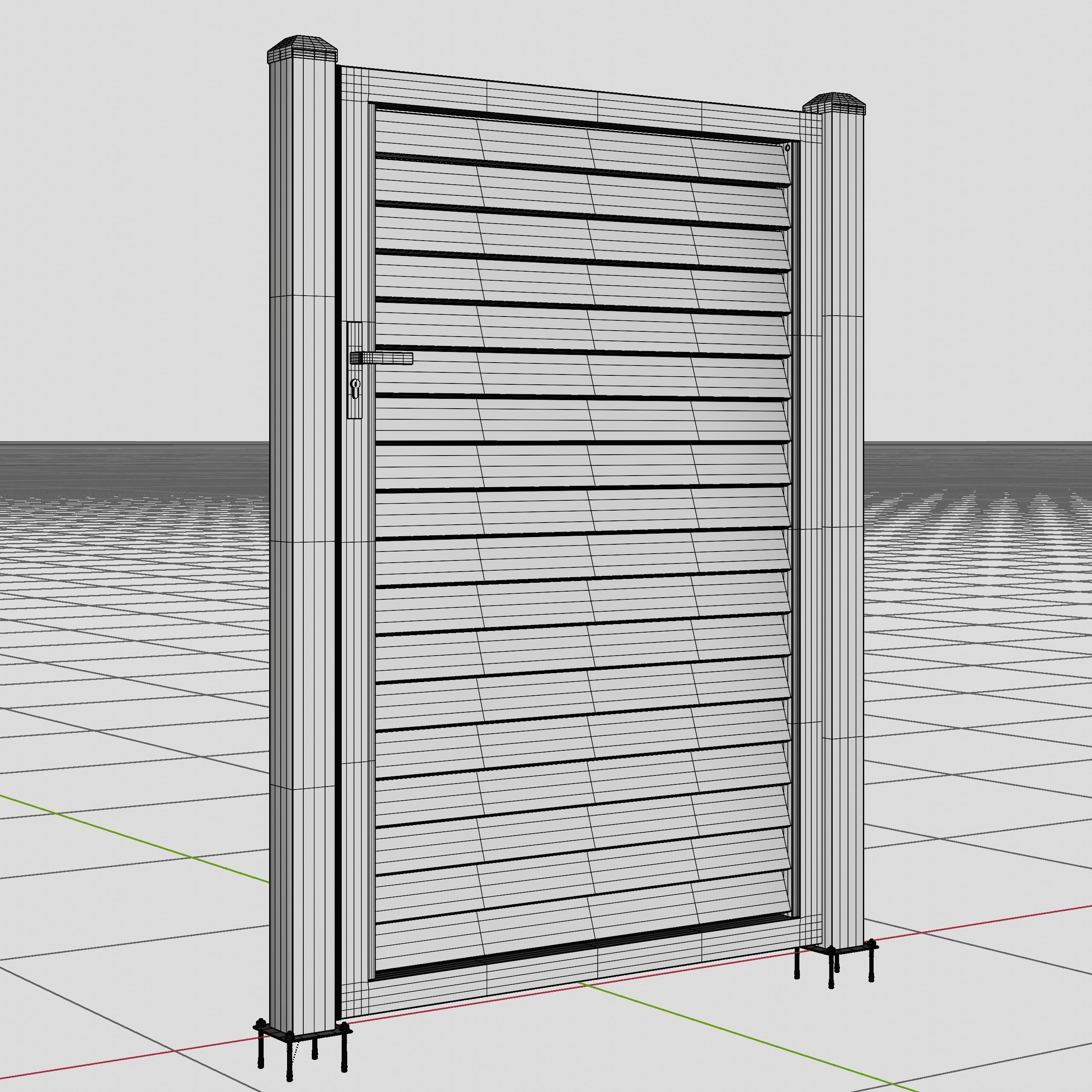 Aluminum Walkway Gate -Model 1- 3D model_11