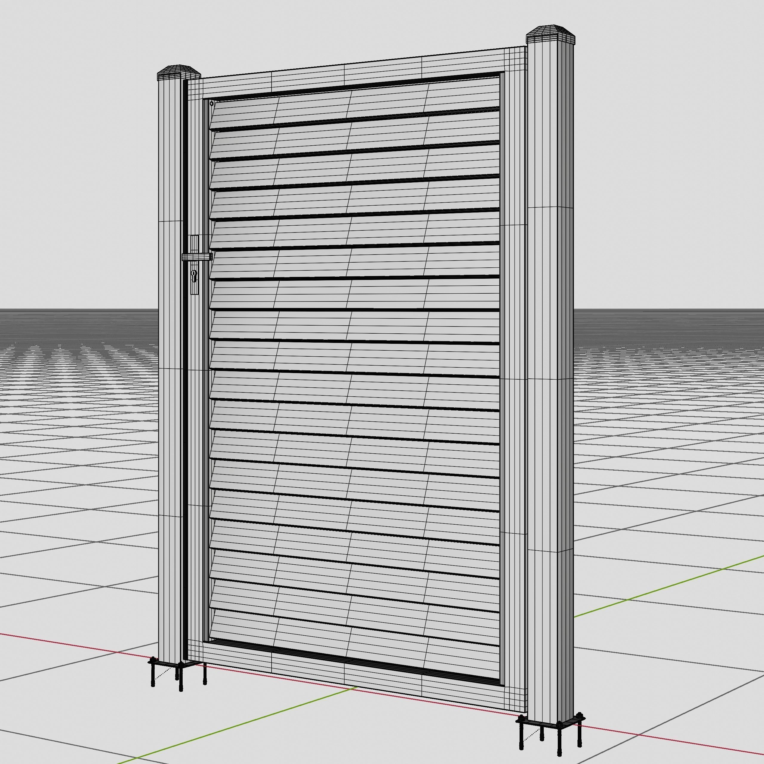 Aluminum Walkway Gate -Model 1- 3D model_12