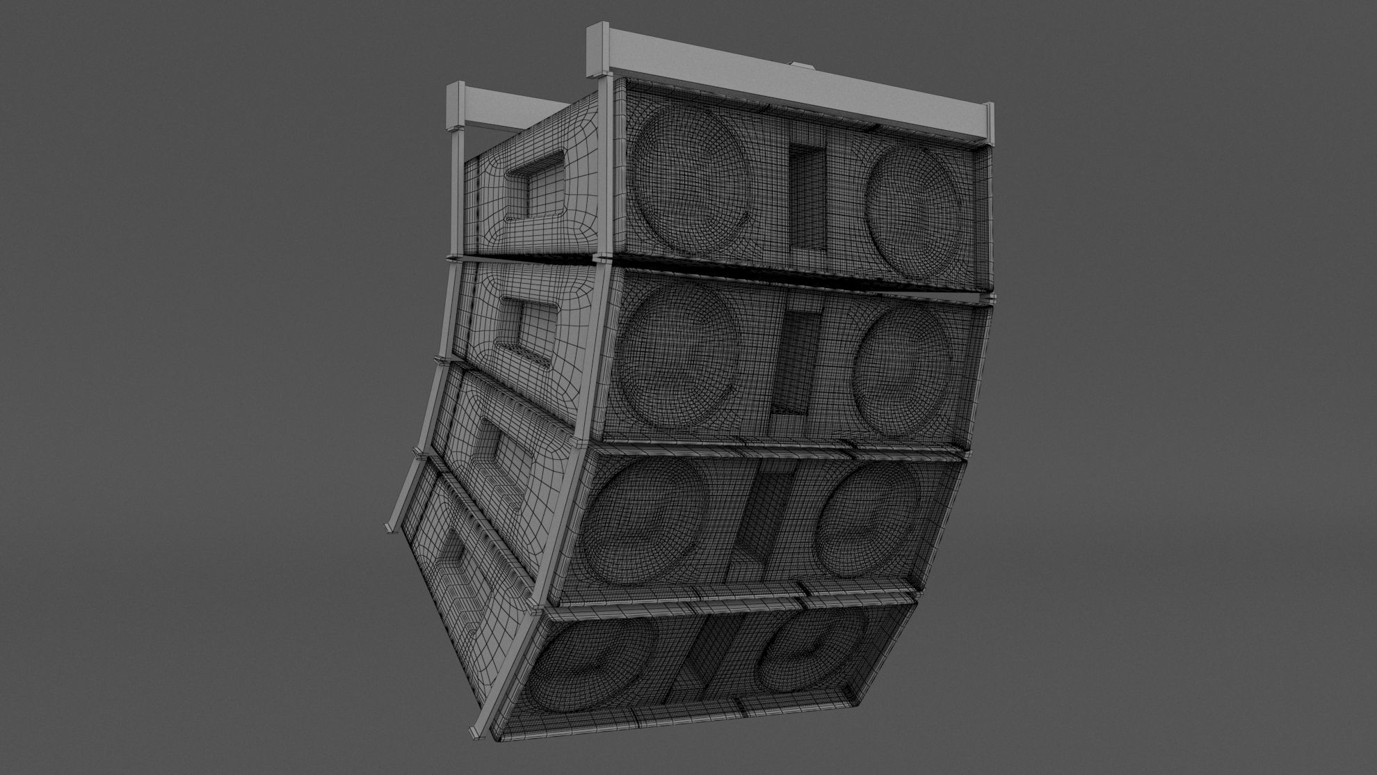 Line Array System Speaker 3D model_7