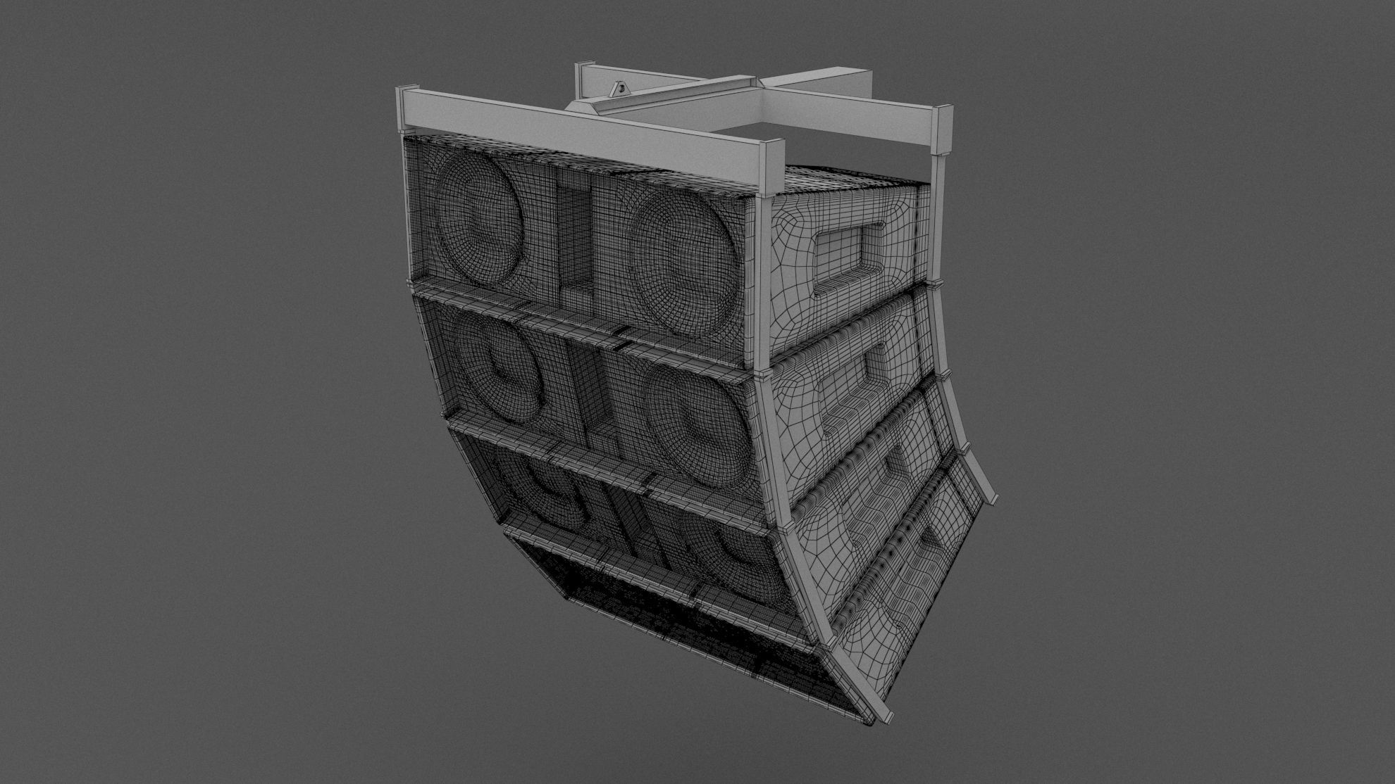 Line Array System Speaker 3D model_8