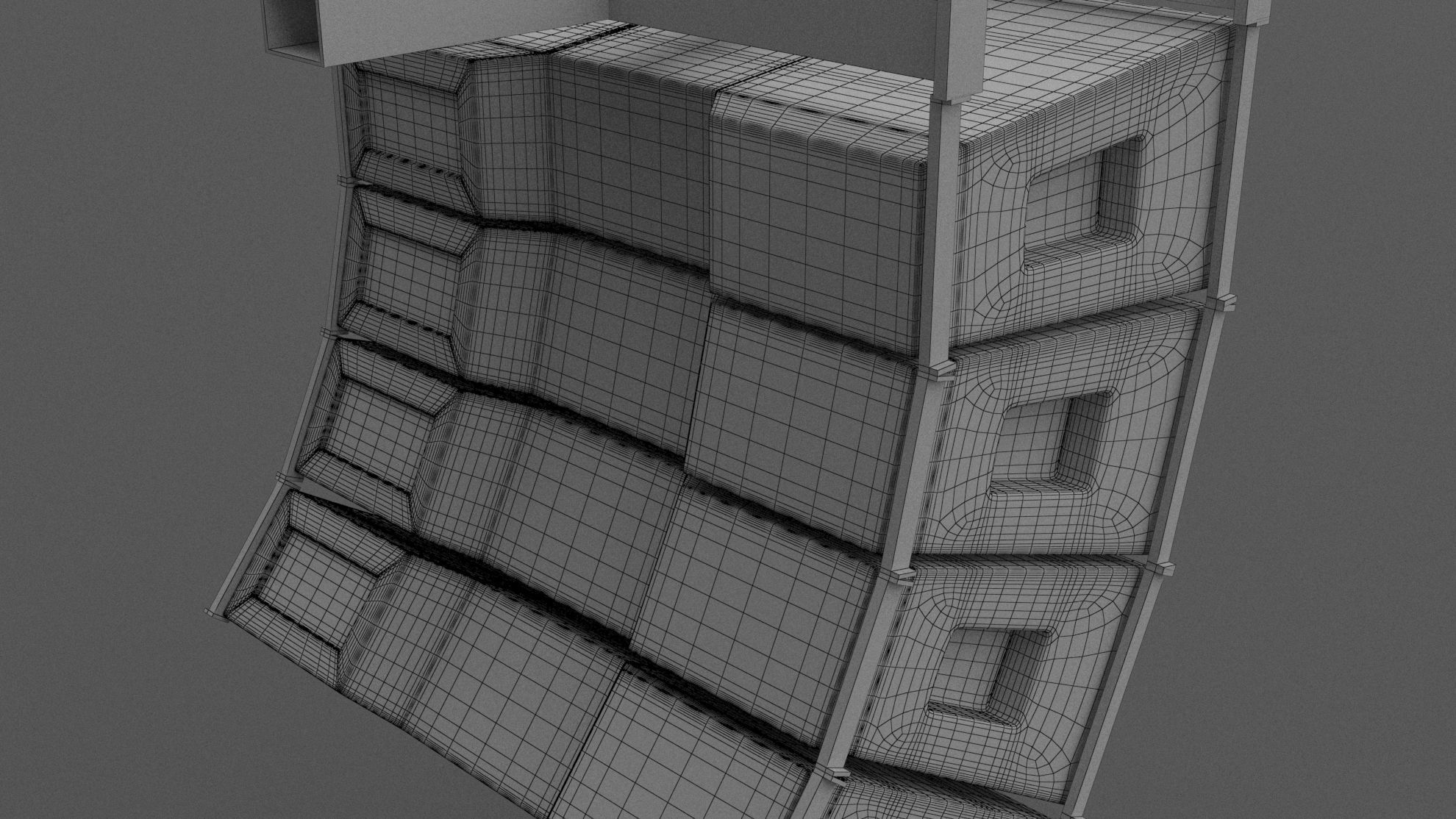 Line Array System Speaker 3D model_9