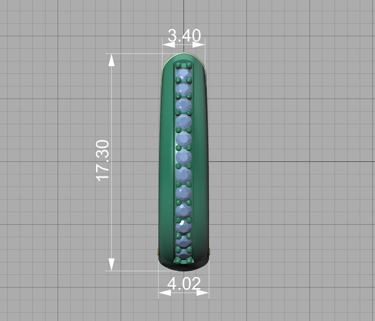 Camila Diamond Hoop Earrings 1row and 3row Diamonds  3D Model Collection_21