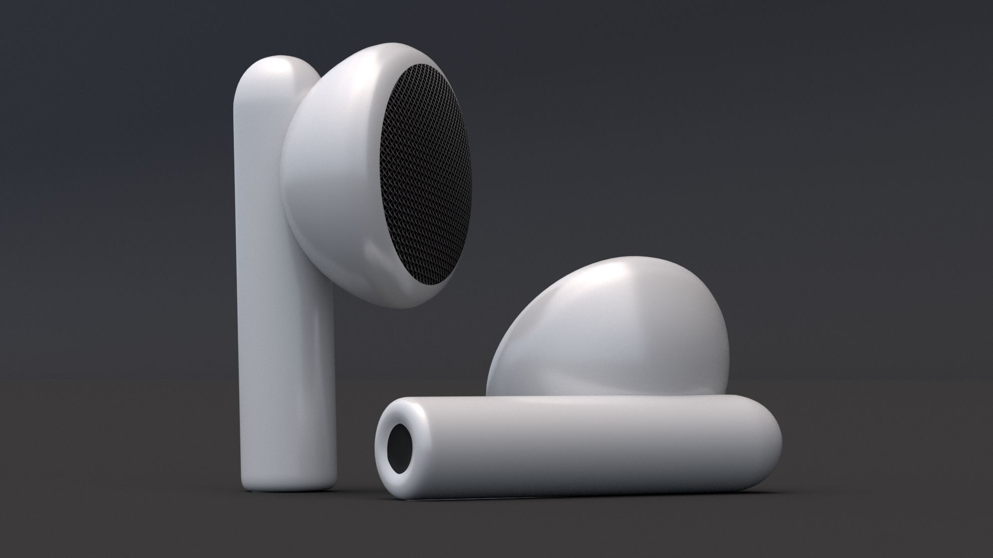Earphones Earbuds 3D model_3