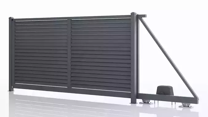 Aluminum Electric Sliding Gate -Model 1- 3D model