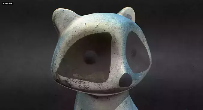 Old USSR Soviet Rubber Toy Raccoon 3D model